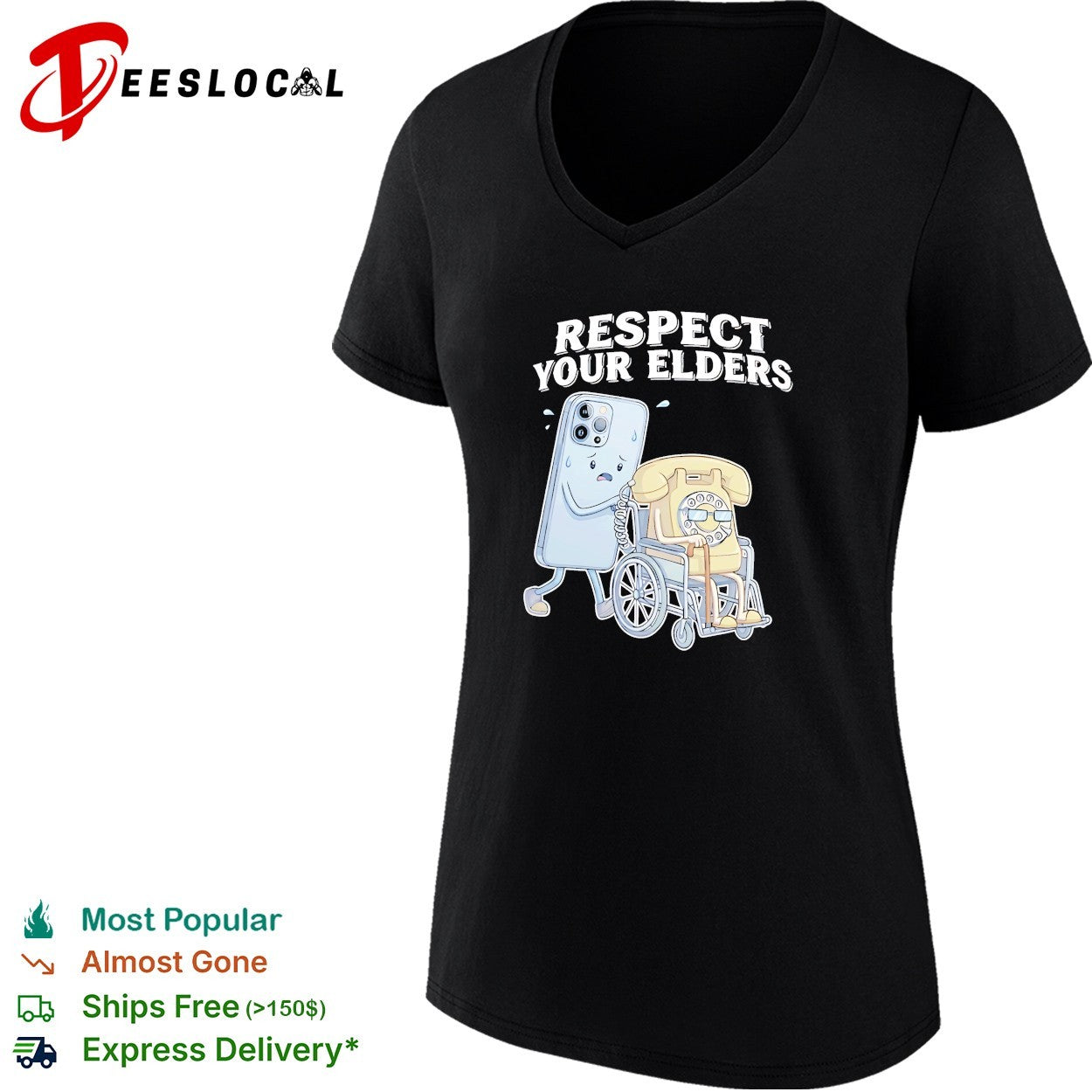 Iphone and rotary telephone respect your elders vintage shirt