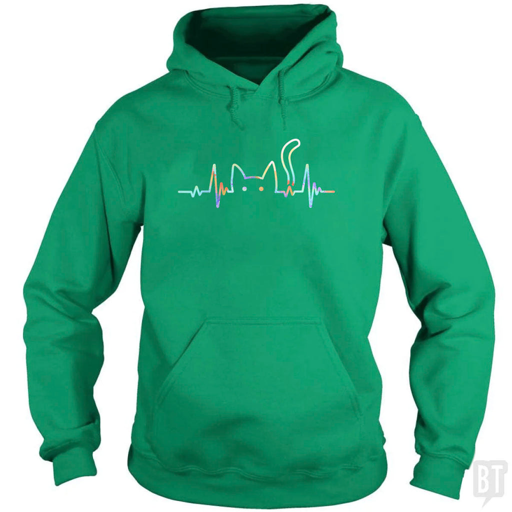 Heartbeat Cat Lover Hoodie