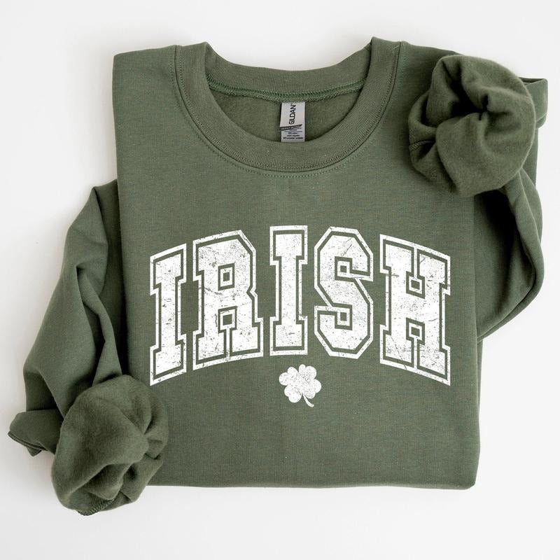 Irish, Retro Collegiate, St Patrick's Day Sweatshirt Shirt Hoodie | PrintMintTees.com