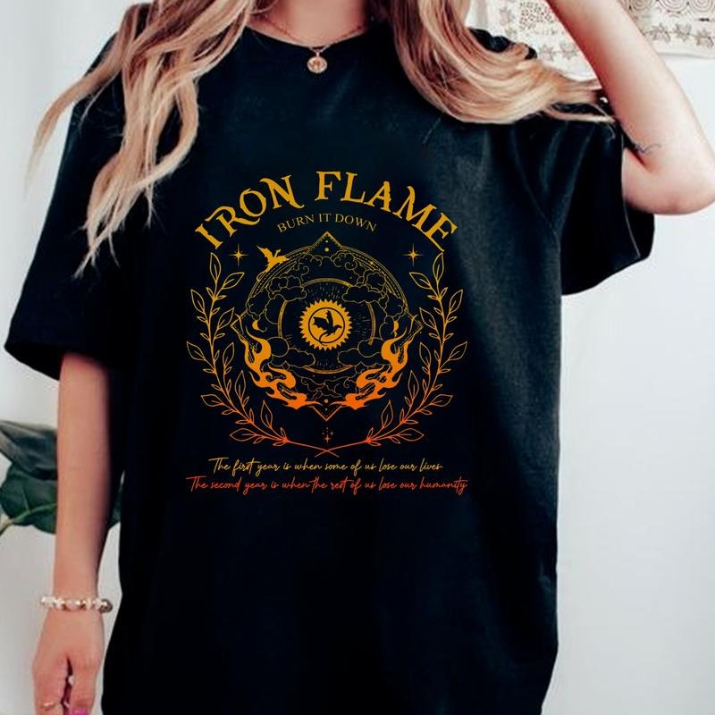 Iron Flame Shirt, Basgiah Moda T-shirt, Dragon Rider T-Shirt, Fantasy Merch, Gift For Fan Hoodie Sweatshirt