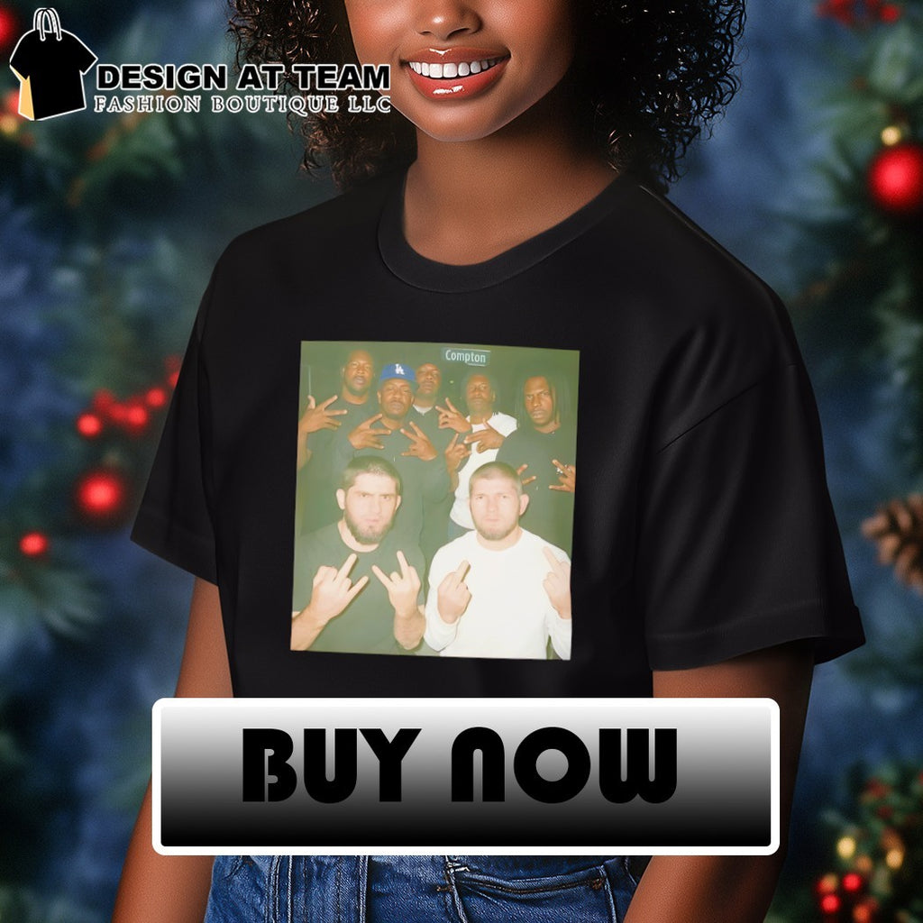 Islam Makhachev and Khabib Nurmagomedov middle finger UFC photo vintage shirt