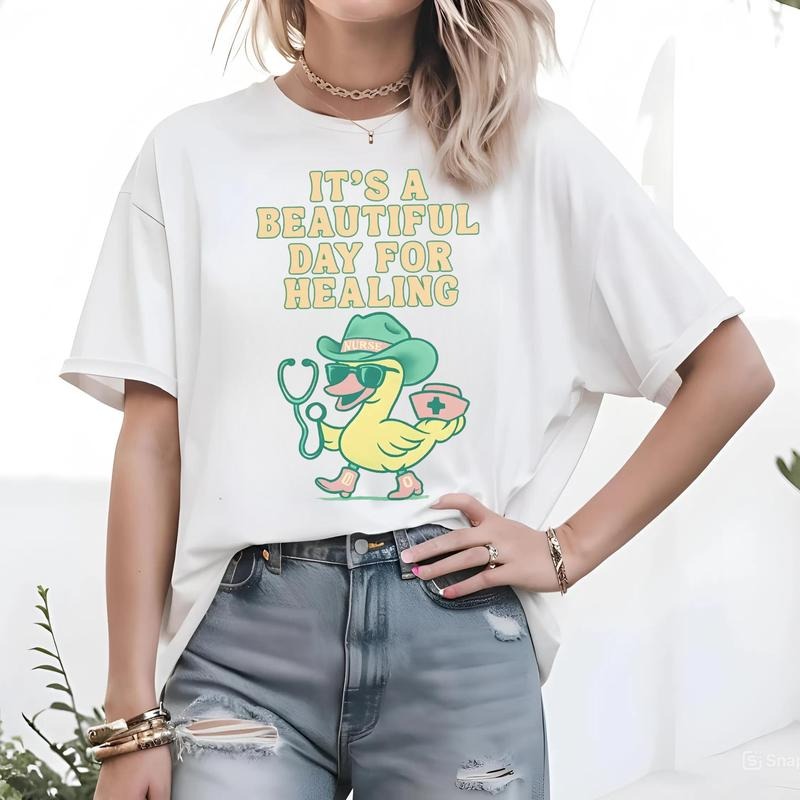 It's A Beautiful Day For Healing Shirt, Nurse Silly Goose Tee, Funny Nurse Shirt, Nurse America T-Shirt, Funny Graduation...