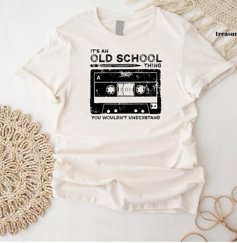 It's An Old School Thing You Wouldn't Understand,Men's Vintage Cassette Tape with Pencil Tshirt,Funny Birthday Grandpa...