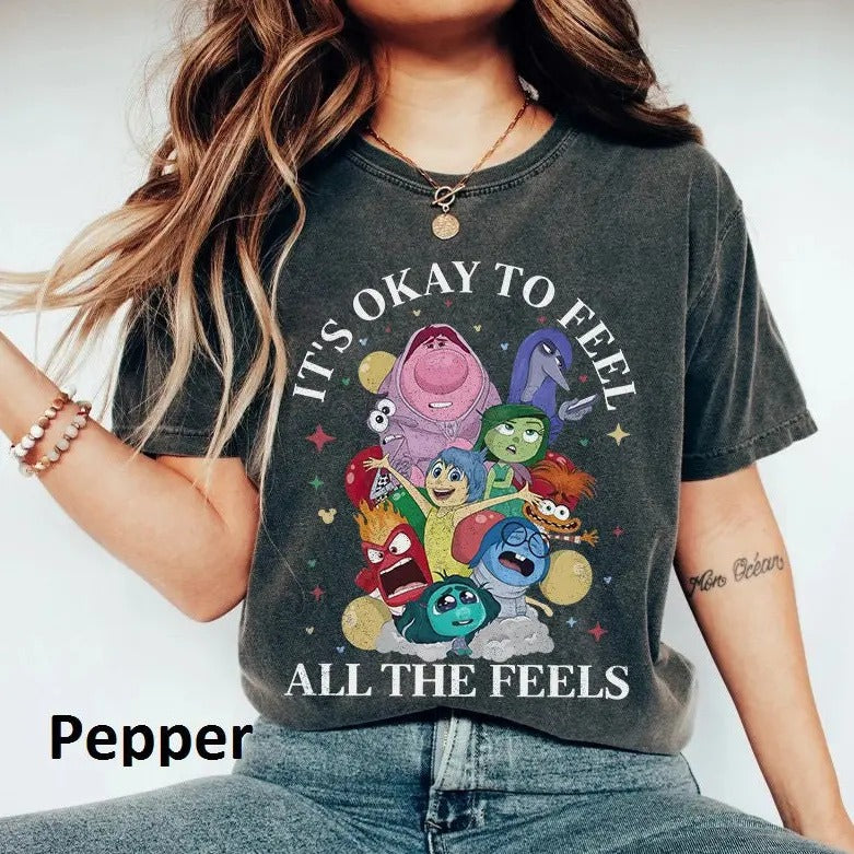 It's Okay To Feel All The Feels Shirt, Emotions Portrait Shirt, Mental Health Awareness Shirt, Viral Shirt, Trending Tee,...