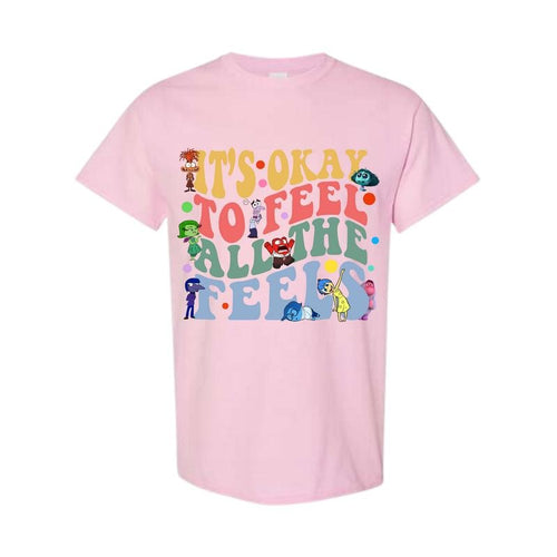 It's Okay To Feel All The Feels Shirt, Mental Health Shirt, Inclusion Shirt, Full Color, Full Size Classic Cotton Hoodie...