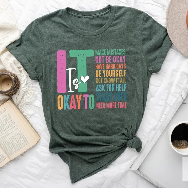 It's Okay To Make Some Mistakes Shirt Mental Health Shirt Motivational Shirt Mental Health Matters Motivational Shirt...