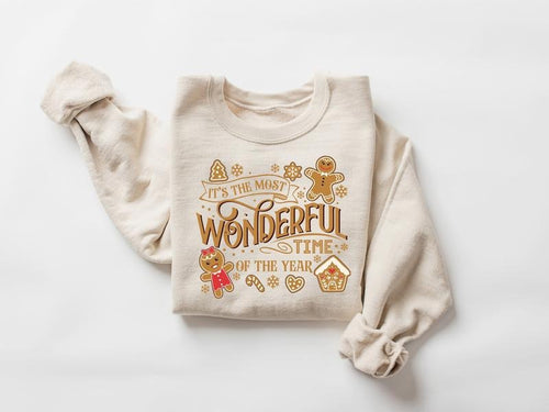 It's The Most Wonderful Time Of The Year Sweatshirt, Christmas Sweatshirt, Cute Gingerbread Sweater, Gingerbread...
