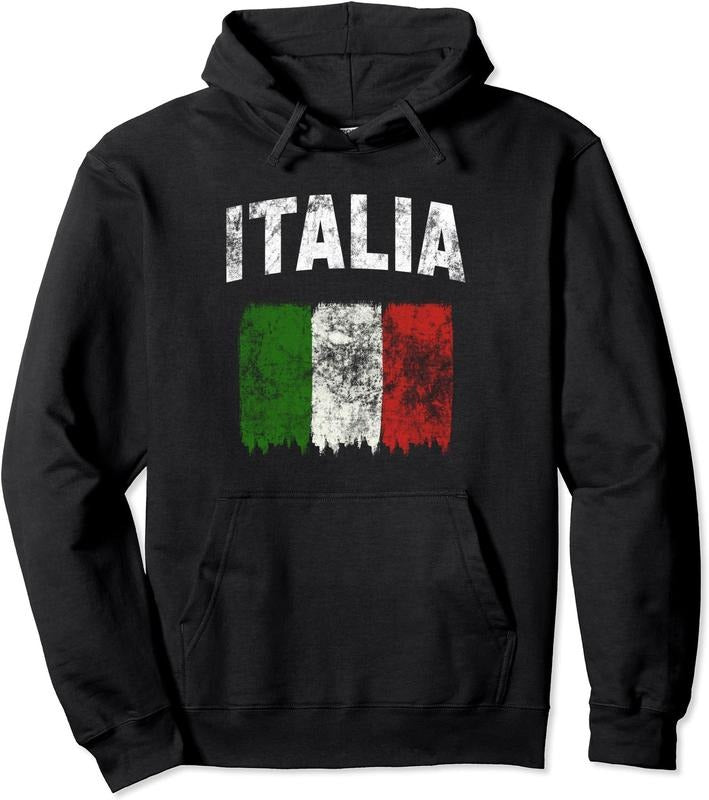 Italia Hoodie | Unisex Hooded Sweatshirt | FAST SHIPPING - Vintage Distressed Italian Flag T-Shirts | PrintMintTees.com
