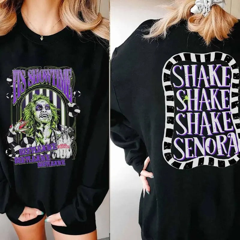 Its Showtimes Beetlejuice Shirt Shake Shake Shake Senora Shirt Never Trust the Living Shirt Halloween Movie Fan Lovers...