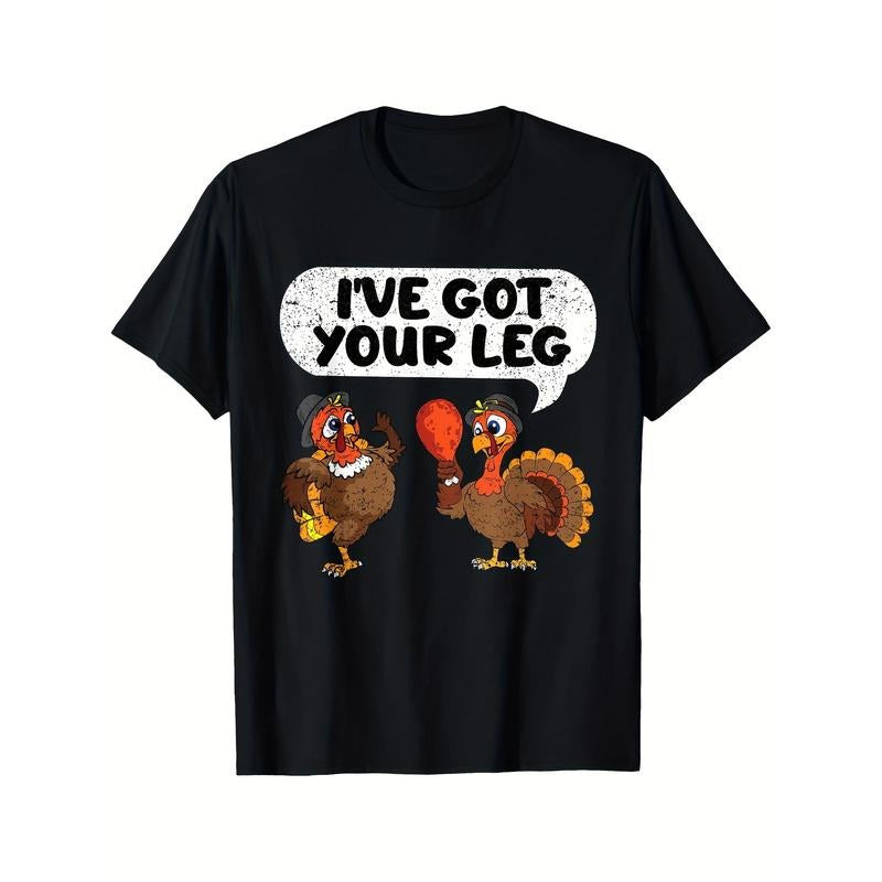 Ive Got Your Leg Thanksgiving Day Funny Turkey Fall Autumn T-Shirt Comfortable, Printed, Stylish 220g made in usa Hoodie...