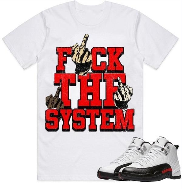 J D 12 Red Taxi Shirt To Match Sneaker Fuch The System color white Hoodie Sweatshirt | PrintMintTees.com