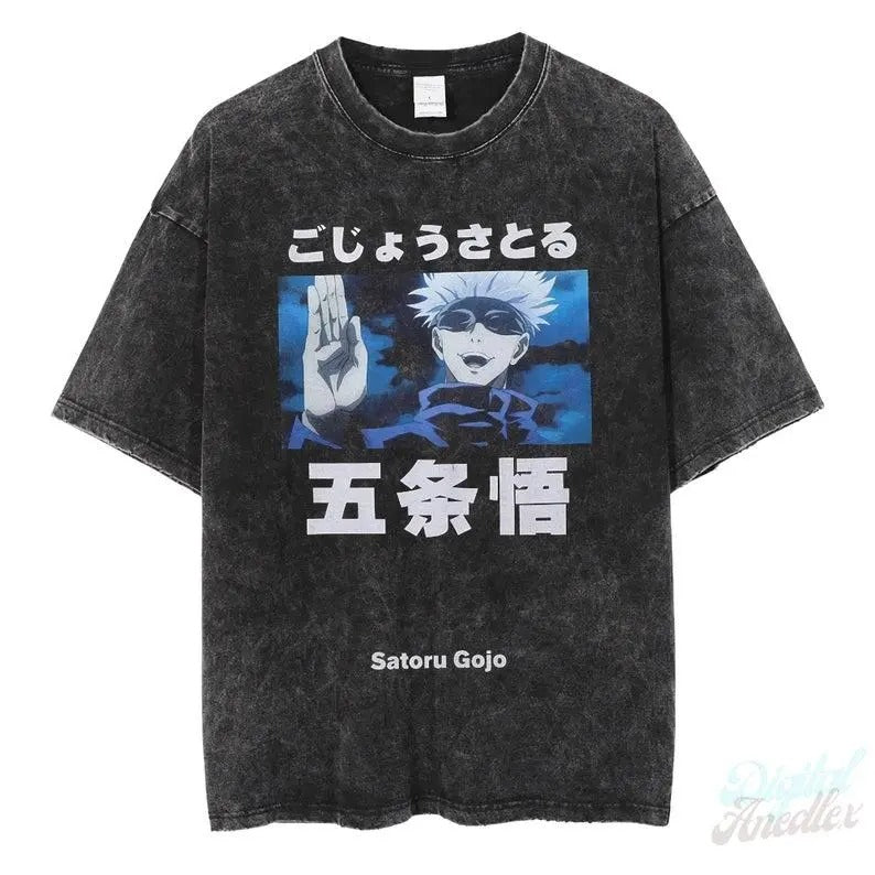 JJK Anime Japanese Shirt, Vintage Anime Shirt, Manga Shirt, Retro and Vintage Style, Anime Washed T-shirt Cotton Menswear...