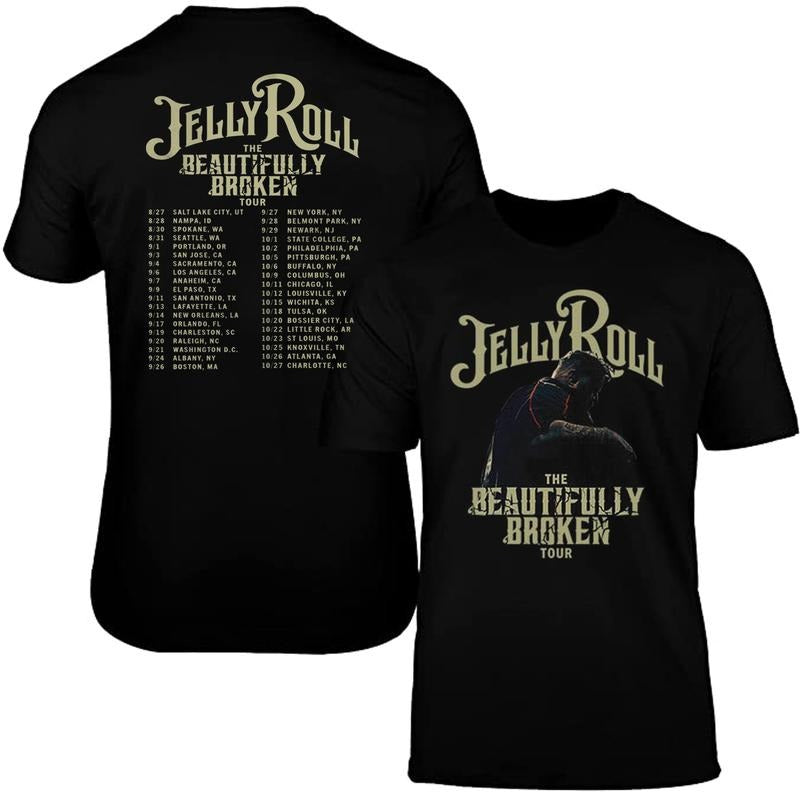 JR 2024 Tour Shirt Rapper Hip Hop Merch Concert Music Men Women  Shortsleeve Printed Front & Back Menswear Top Hoodie...