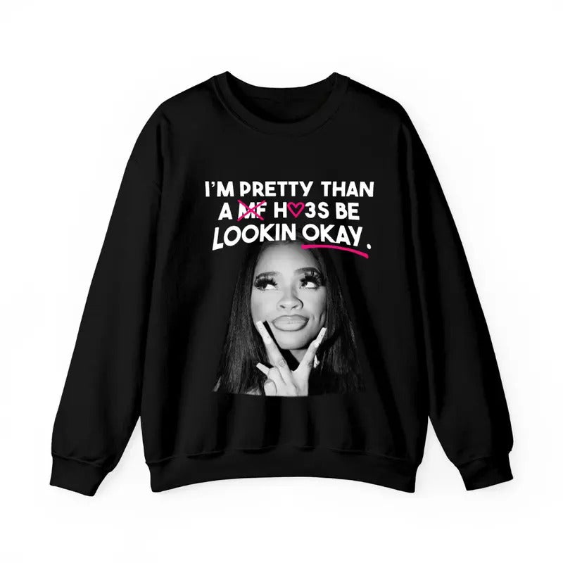 JT Okay Black Sweatshirt for Men, Casual Crewneck Pullover T-Shirts, Hoodie | PrintMintTees.com