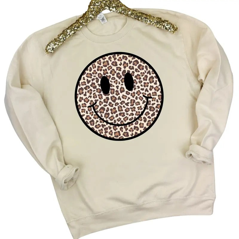JUST HOODS Leopard Happy Face 'NLB' Shirt Hoodie Sweatshirt
