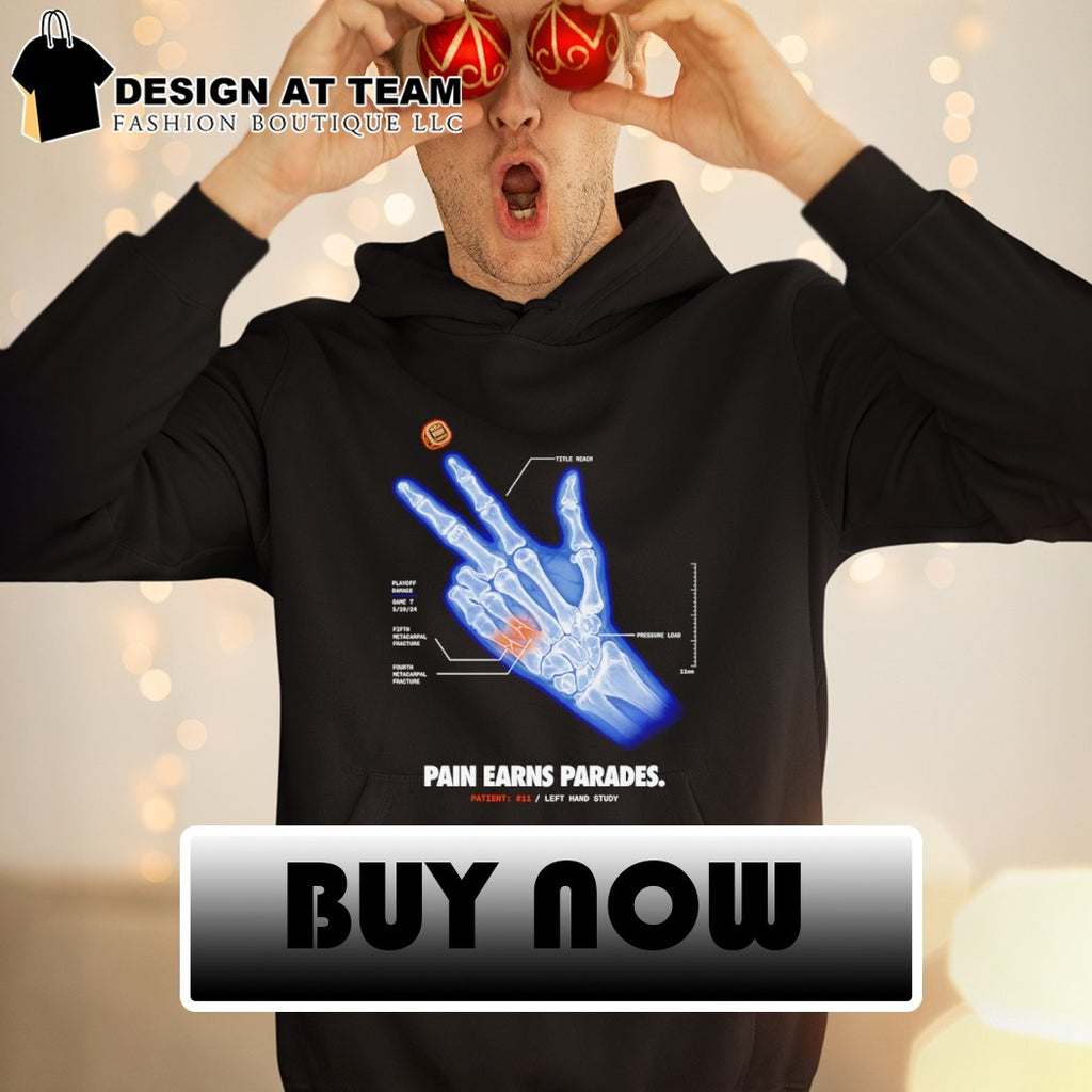 Jalen Brunson X-Ray pain earns parades left hand study shirt