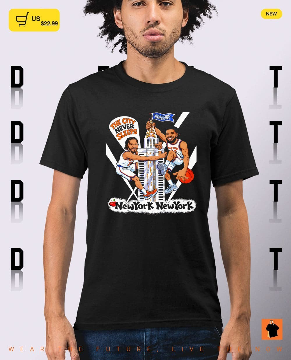 Jalen Brunson and Karl-Anthony Towns New York state of mind The City Never Sleeps big Knick energy shirt