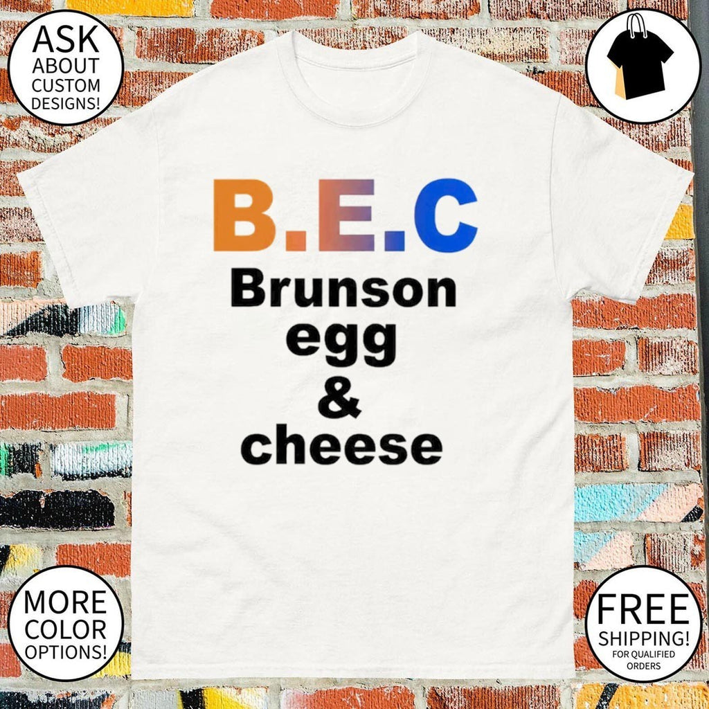 Jalen Brunson apparel B.E.C Brunson egg cheese shirt