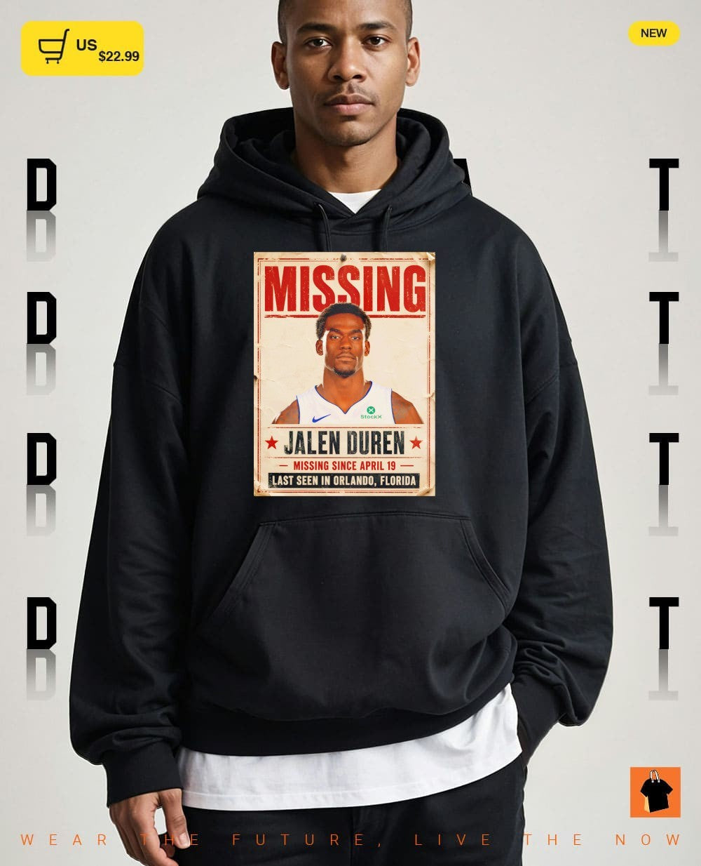 Jalen Duren Detroit Pistons Basketball NBA Missing Since April 19 last seen in Orlando Florida shirt