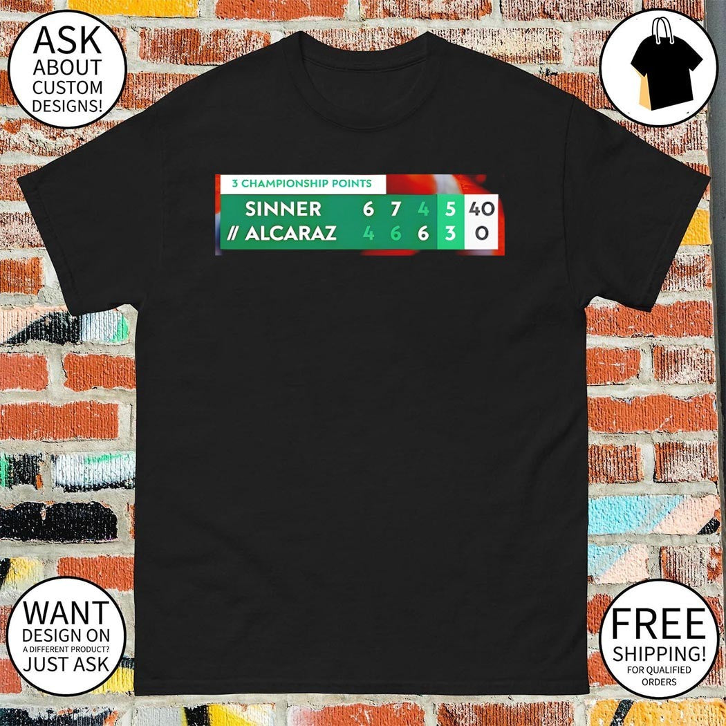 Jannik Sinner and Carlos Alcaraz 3 Championship Points 2026 shirt