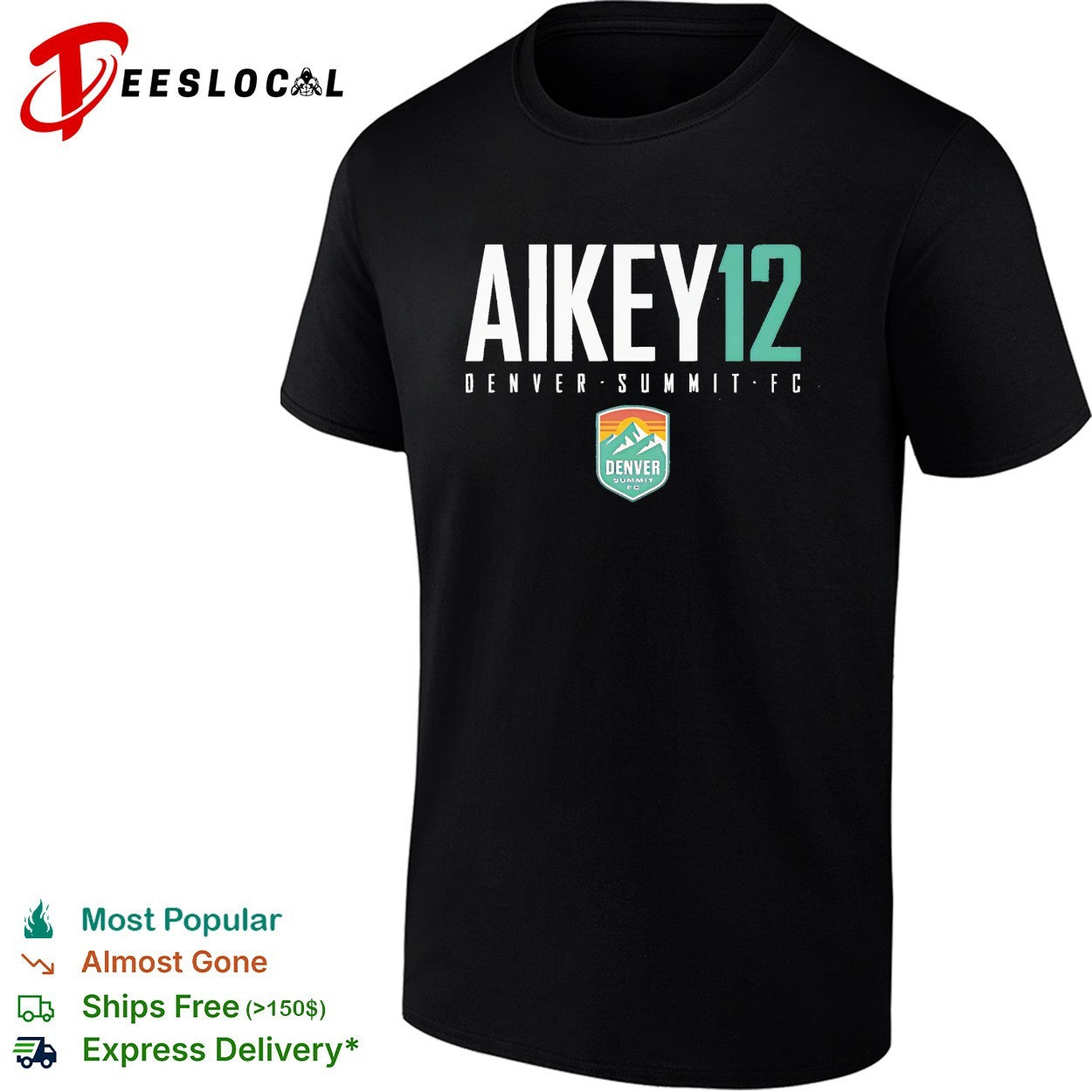 Jasmine Aikey 12 Denver Summit FC professional women’s soccer team shirt