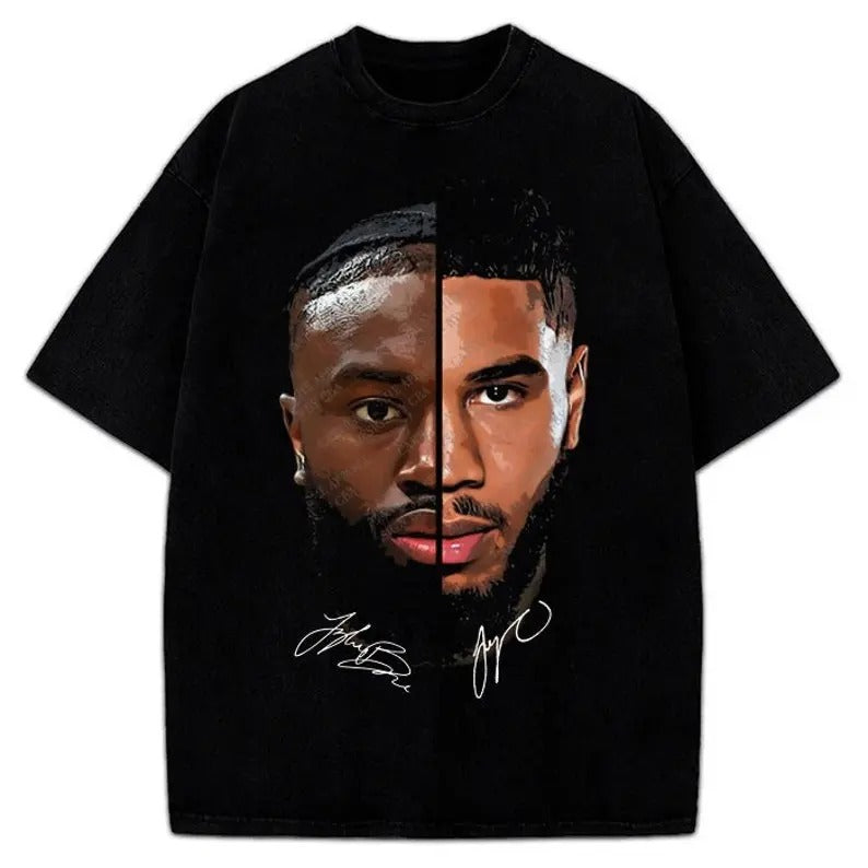 Jaylen Brown and Jason Tatum Duo Shirt Boston Basketball Custom Design Graphic T-Shirt Hoodie Sweatshirt | PrintMintTees.com