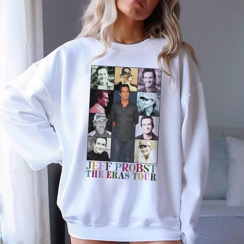 Jeff Probst The Eras Tour T-Shirt, Presenter Homage Graphic Unisex T-Shirt, Hoodie, Sweatshirt Retro 90's Fans Tee Gifts