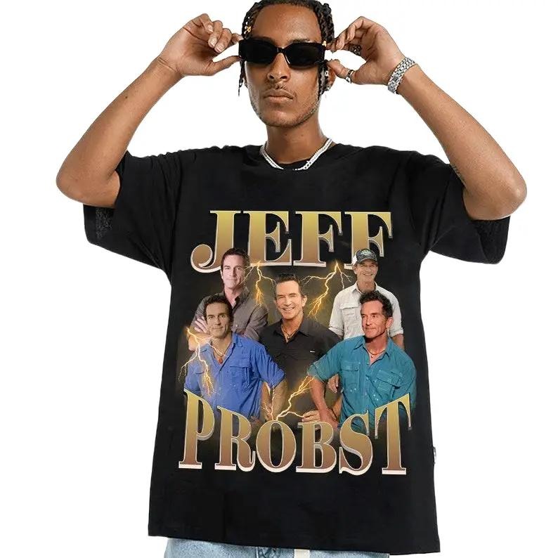 Jeff Probst Vintage Graphic 90s Tshirt, Presenter Homage Graphic T-shirt Unisex, Bootleg Retro 90's Fans Tee Hoodie...