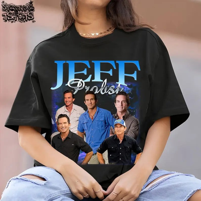 Jeff Probst Vintage Graphic 90s Tshirt, Presenter Homage Unisex Hoodie Sweatshirt Tank top, Long Sleeve. | PrintMintTees.com