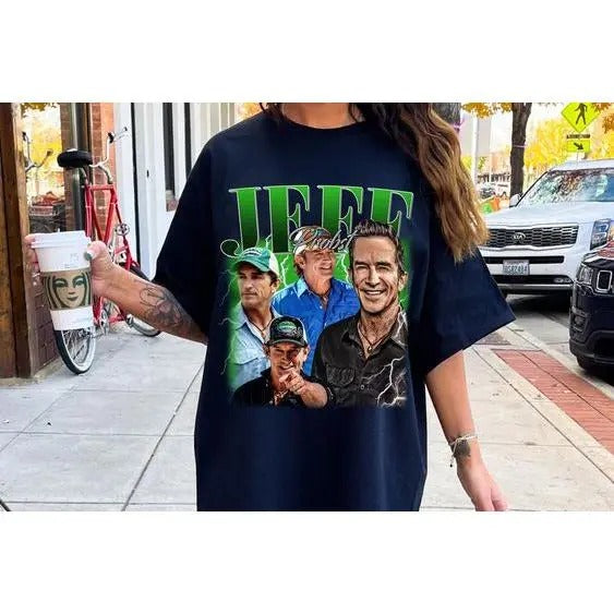 Jeff Probst Vintage black Unisex Shirt Hoodie Sweatshirt Tank top, Long Sleeve Cotton Womenswear | PrintMintTees.com