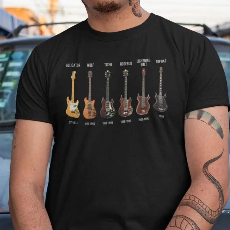 Jerry Garcia Guitar History Grateful Dead - Heavyweight Unisex Crewneck T-shirt, Graphic tee, Fashion Cotton, Streetwear,...