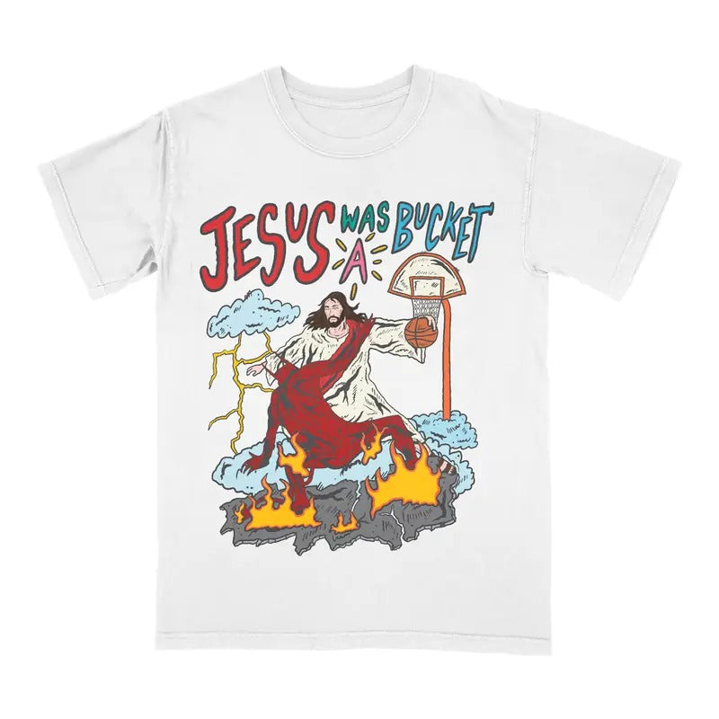Jesus Basketball T-Shirt, funny graphic vintage sports tees Hoodie Sweatshirt | PrintMintTees.com