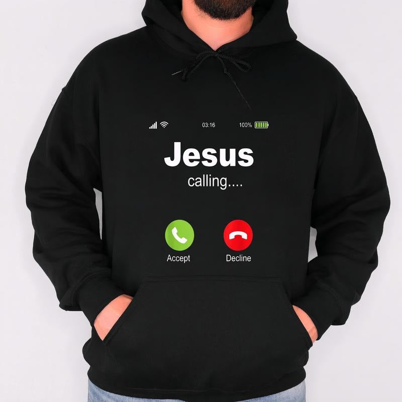 Jesus Calling Hoodie Christian Religious Bible Vibes Graphic Hoodie Casual Fleece Fabric Pullover Hooded Sweatshirt...