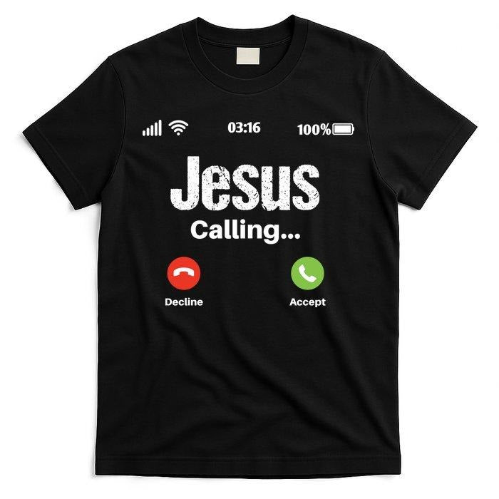 Jesus Calling John 3:16 T-Shirt | Christian Faith Tee | Accept Christ Shirt | Bible Verse Religious Apparel | Gospel...