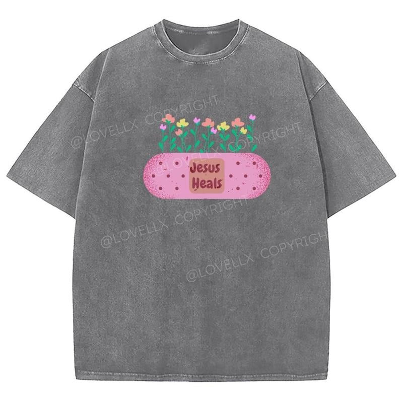 Jesus Heals Washed Christian Jesus Vintage 90s Cotton Top Womenswear Bottom T-Shirts, Hoodie, Sweatshirt