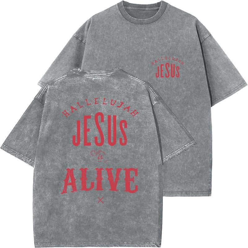 Jesus Is Alive Washed Christian Vintage 90s Top Womenswear Cotton T-Shirts, Hoodie, Sweatshirt