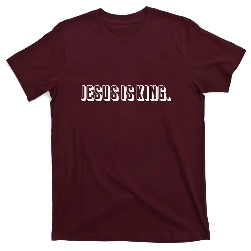 Jesus Is King 3d Simple Font Christian Catholic Christ T-Shirt Hoodie Sweatshirt | PrintMintTees.com