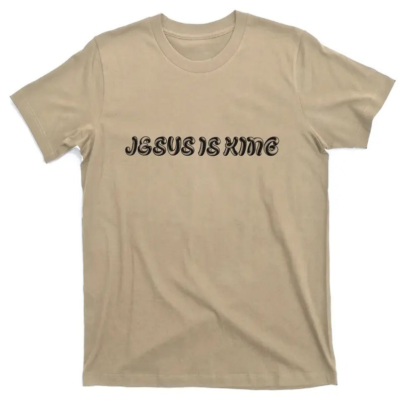 Jesus Is King Embossed Christian T-Shirt for Men - Simple Faith Design Hoodie Sweatshirt | PrintMintTees.com