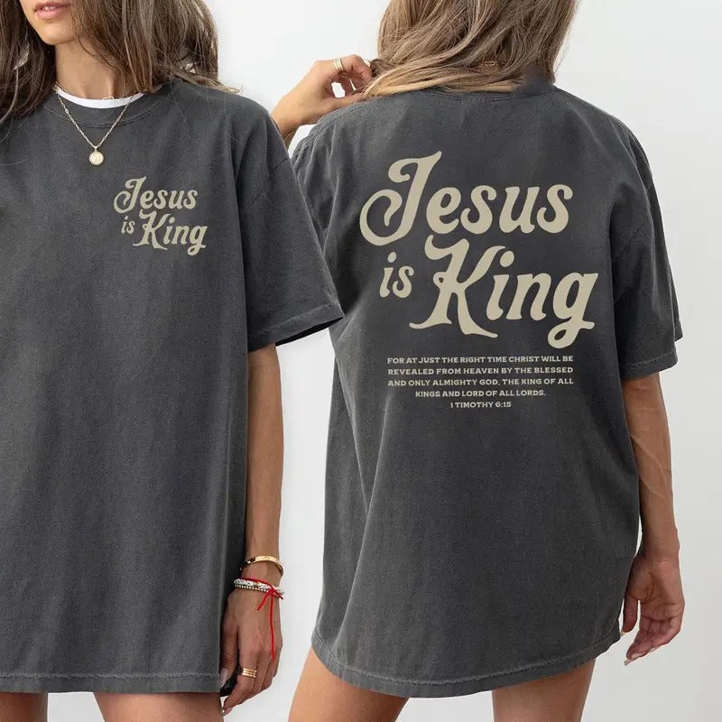 Jesus Is King Shirt Jesus Religious Shirt Christian Shirt Faith Shirt Bible Verse Christian Merch Bible Verse Shirt...