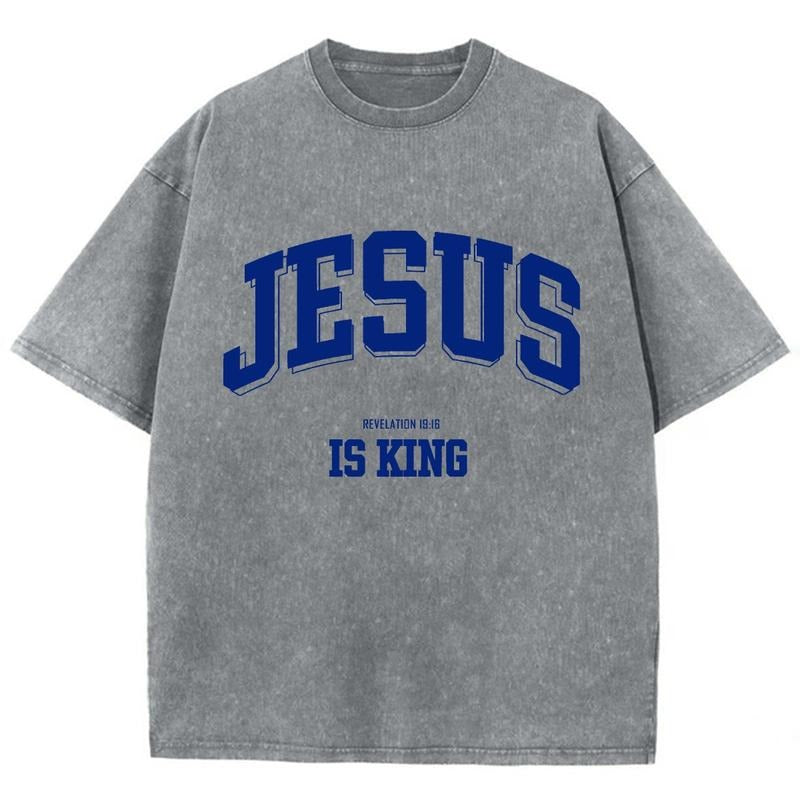 Jesus Is King Washed Christian Vintage 90s Cotton Top Womenswear Mineral Color T-Shirts, Hoodie, Sweatshirt