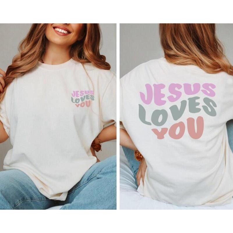 "Jesus Loves You" T-Shirt - Christian Shirt, Relaxed Fit, Summer Wear, Casual Style