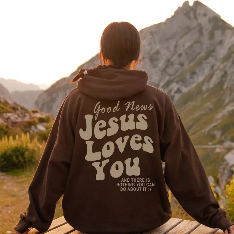 Jesus Loves You Christian Hoodie Jesus Hoodie Trendy Hoodie Christian Sweatshirt Cotton  Tops Shirt | PrintMintTees.com