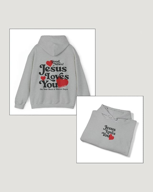 Jesus Loves You Christian Mental Health Hoodie Preppy Faith Sweatshirt Y2K Christian Clothes Gift for Catholic Spread...