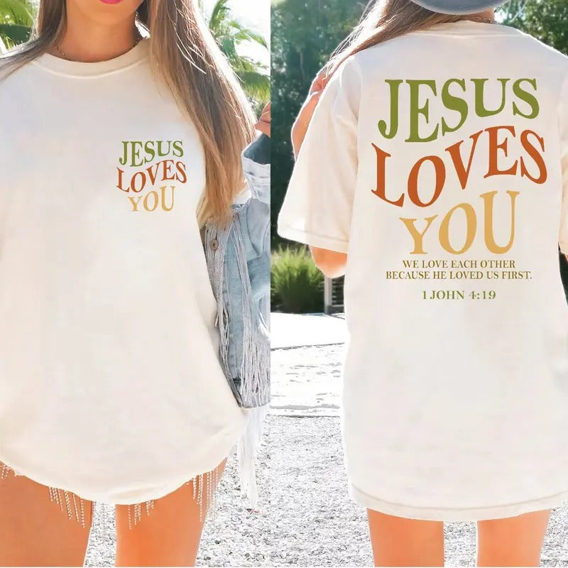 Jesus Loves You Comfort Colors Shirt Jesus T-shirt Christian Shirt Bible Verse Shirt Jesus Tees Christian Merchbible...