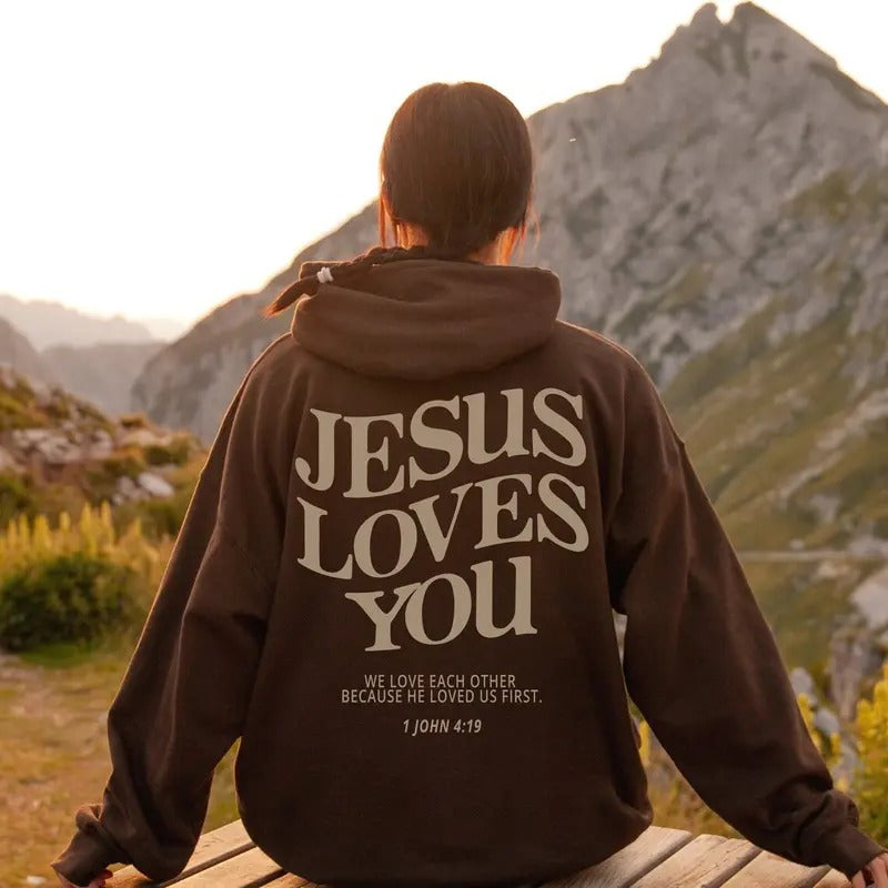 Jesus Loves You Hoodie Christian Hoodie Christian Sweatshirt Jesus Hoodie Trendy Hoodie Bible Verse Shirt Aesthetic...