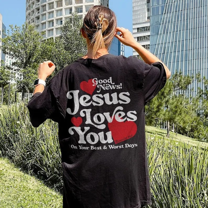 Jesus Loves You Shirt Christian Mental Health Shirts Preppy Faith Based Clothing Christian Clothes Religious Indie...
