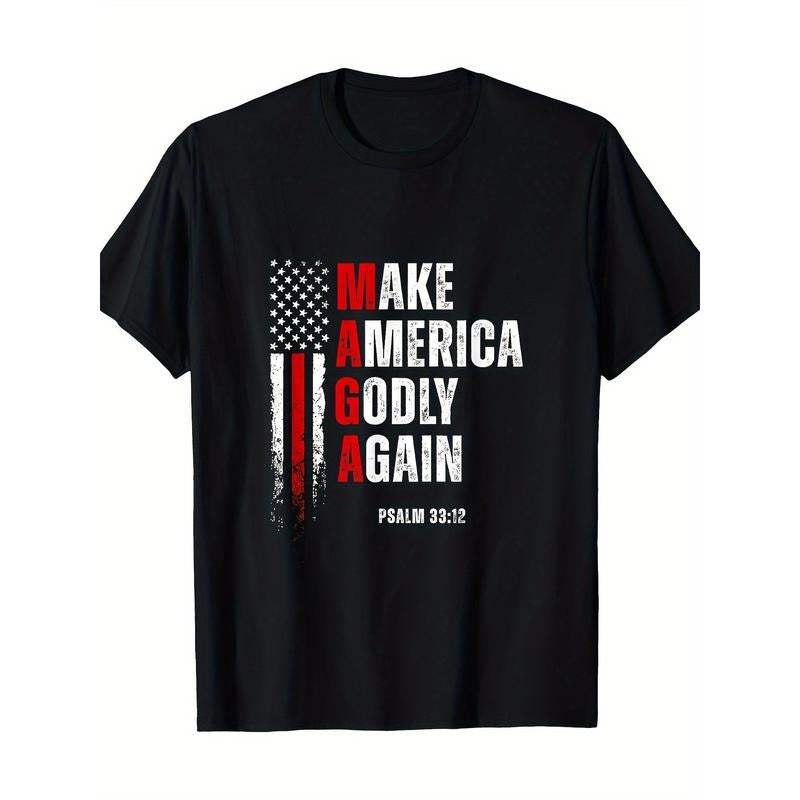 Jesus Make America Godly Again American Patriot Christian T-Shirt- g 180g cotton, printed T-shirt made in usa Hoodie...