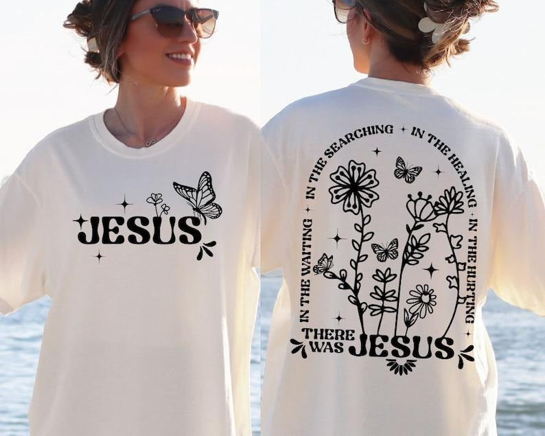 Jesus Wildflowers Jesus quote Bible Verse , Christian Religious Easter Jesus Shirt designs Front and Back T43 Hoodie...