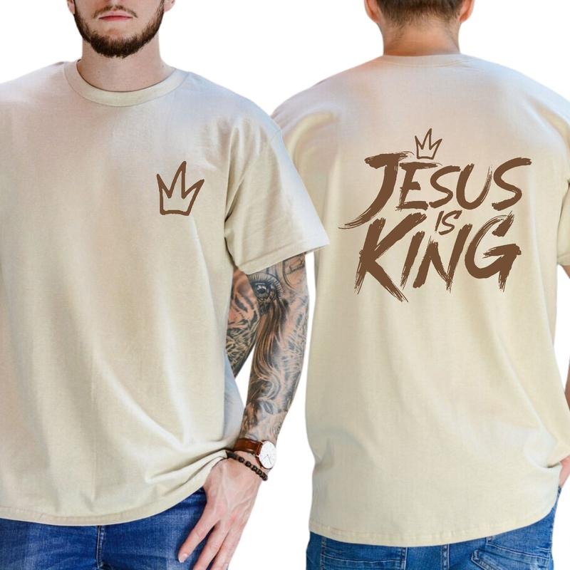 Jesus is King 2-Sided Shirt for Men and Women, Christian T-shirt, Jesus Apparel, Bible Verse Tops, Religious Tshirt,...