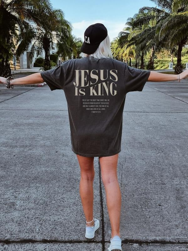 Jesus is King Shirt Jesus is King Tshirt Christian Merch Bible Verse Shirt Cotton Top Hoodie Sweatshirt | PrintMintTees.com